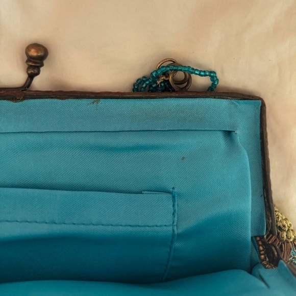 Beaded Brown and Turquoise Purse - Picture 7 of 8